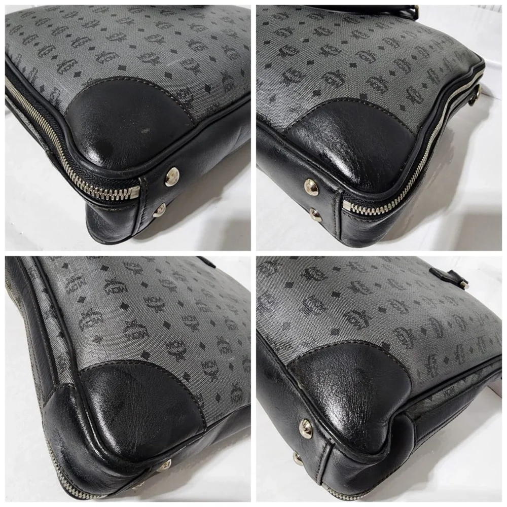 Authentic MCM Visetos Laptop Bag Grey/Black